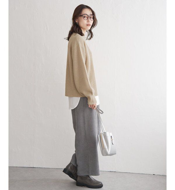 ikka「ラメ畦ハイネックニットプルオーバー」|プルオーバー|