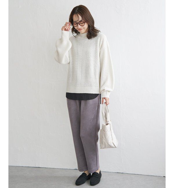 ikka「ラメ畦ハイネックニットプルオーバー」|プルオーバー|