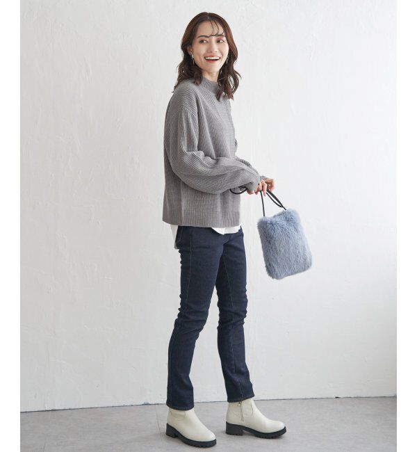 ikka「ラメ畦ハイネックニットプルオーバー」|プルオーバー|