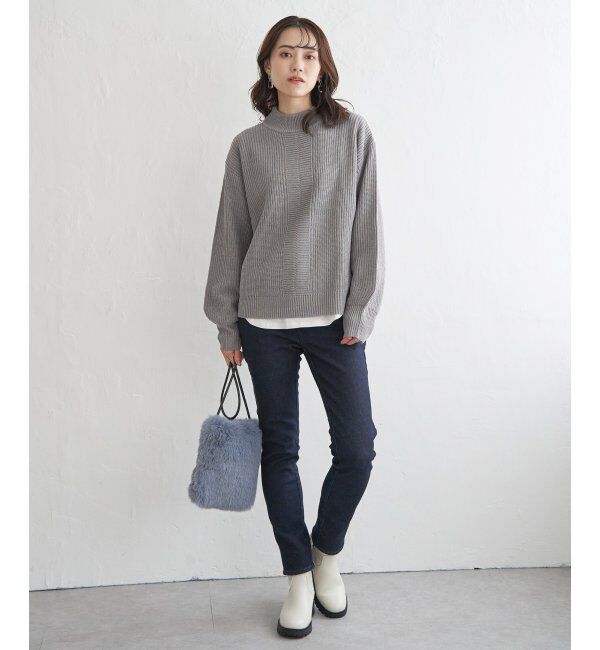 ikka「ラメ畦ハイネックニットプルオーバー」|プルオーバー|