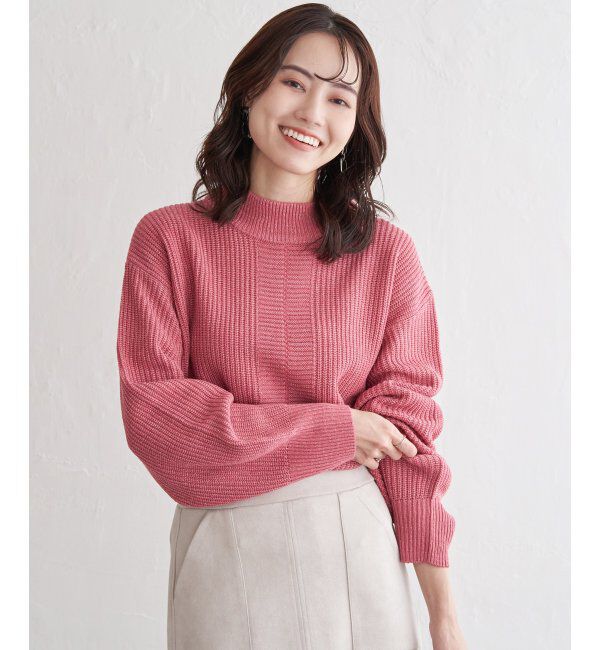 ikka「ラメ畦ハイネックニットプルオーバー」|プルオーバー|