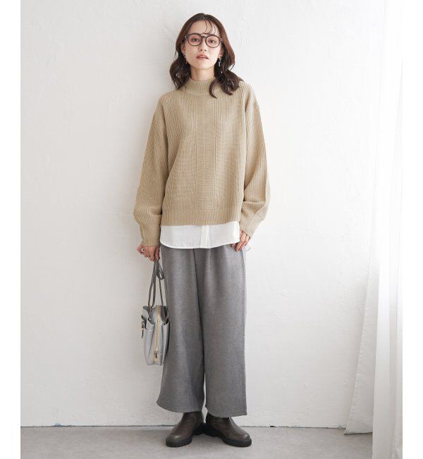 ikka「ラメ畦ハイネックニットプルオーバー」|プルオーバー|