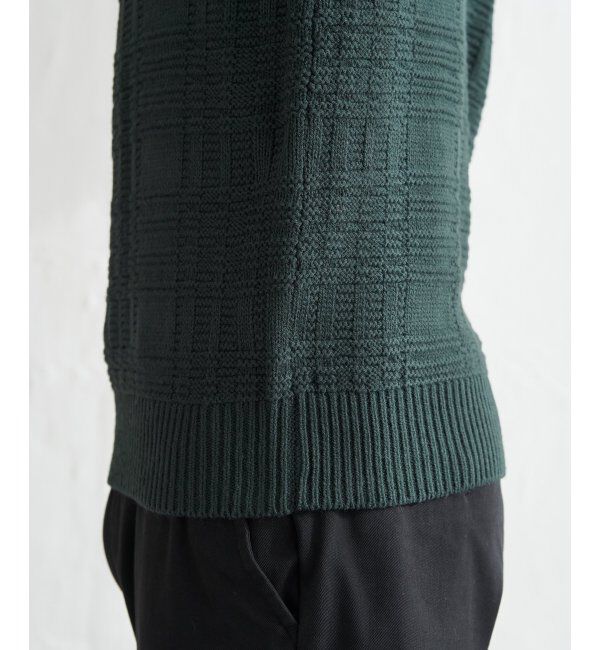 ikka「ジャカードチェックニット」|プルオーバー|