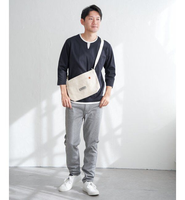 ikka「【接触冷感／抗菌防臭】GOKU楽セイケツ7分袖キーネックTシャツ」|Tシャツ・カットソー|