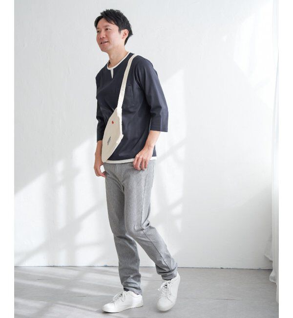 ikka「【接触冷感／抗菌防臭】GOKU楽セイケツ7分袖キーネックTシャツ」|Tシャツ・カットソー|