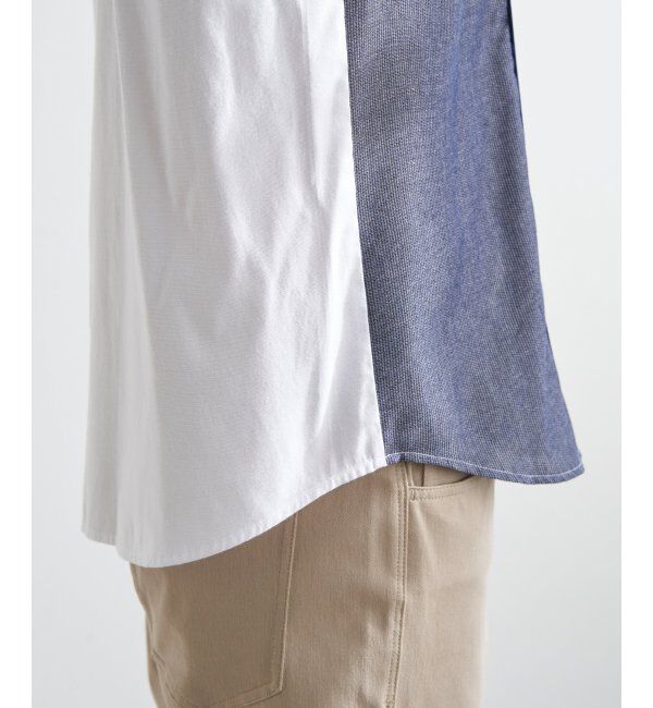 ikka「ブロックスパイピング切り替えシャツ」|シャツ・ブラウス|