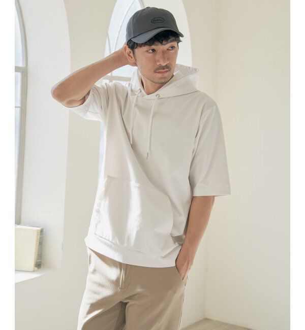 ikka「GOKUラクセイカツ5ブパーカ」|Tシャツ・カットソー|ホワイト