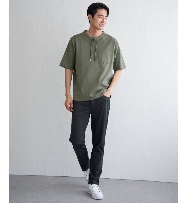 ikka「冷感ルーイカラー5分袖ポケT」|Tシャツ・カットソー|