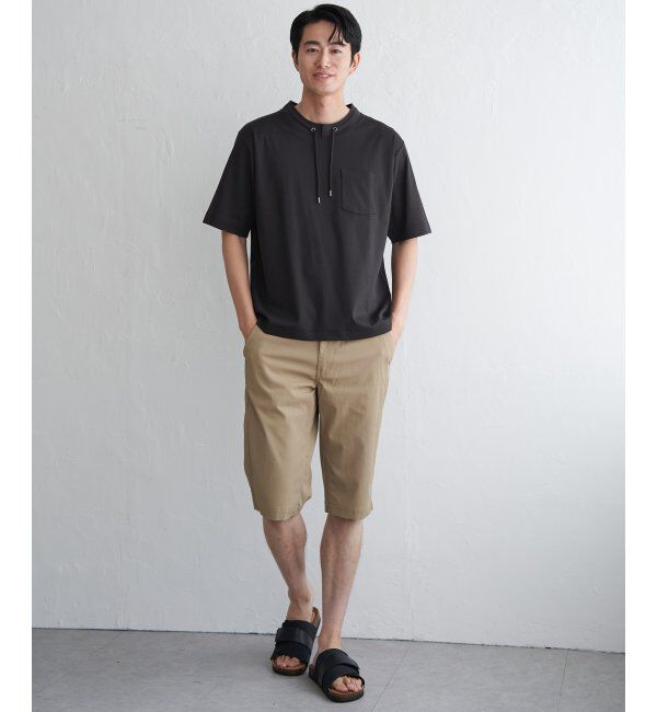 ikka「冷感ルーイカラー5分袖ポケT」|Tシャツ・カットソー|