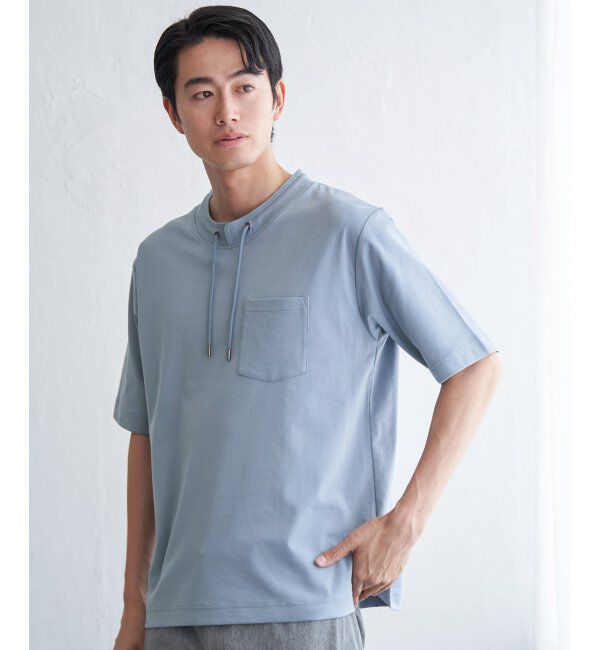 ikka「冷感ルーイカラー5分袖ポケT」|Tシャツ・カットソー|