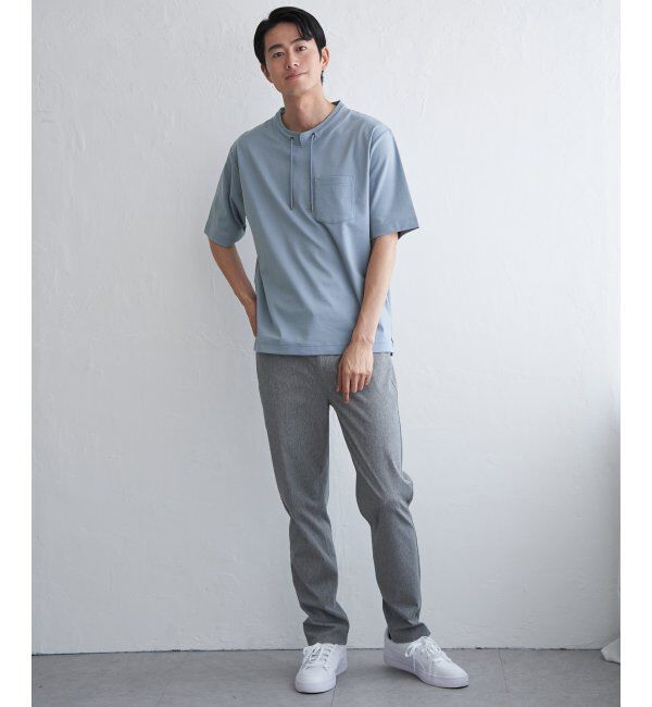 ikka「冷感ルーイカラー5分袖ポケT」|Tシャツ・カットソー|