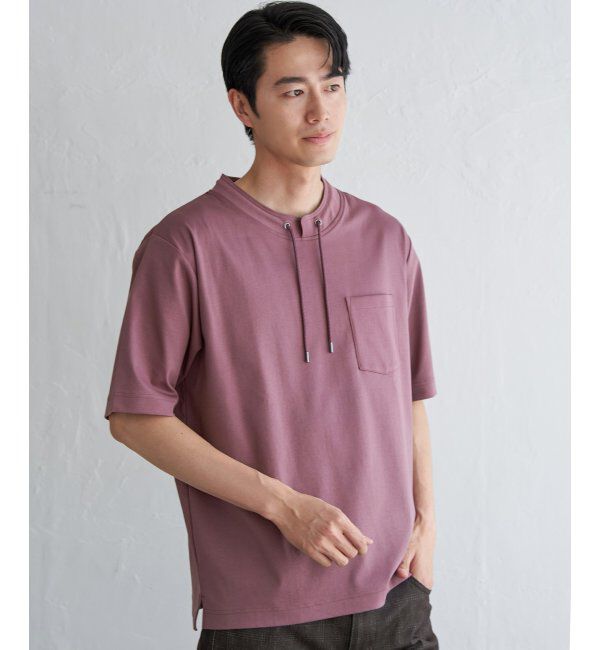 ikka「冷感ルーイカラー5分袖ポケT」|Tシャツ・カットソー|