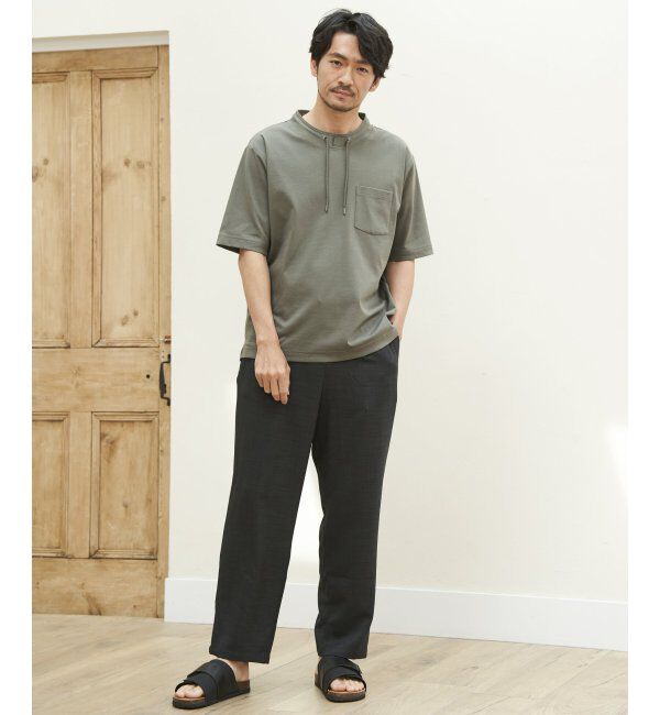 ikka「冷感ルーイカラー5分袖ポケT」|Tシャツ・カットソー|