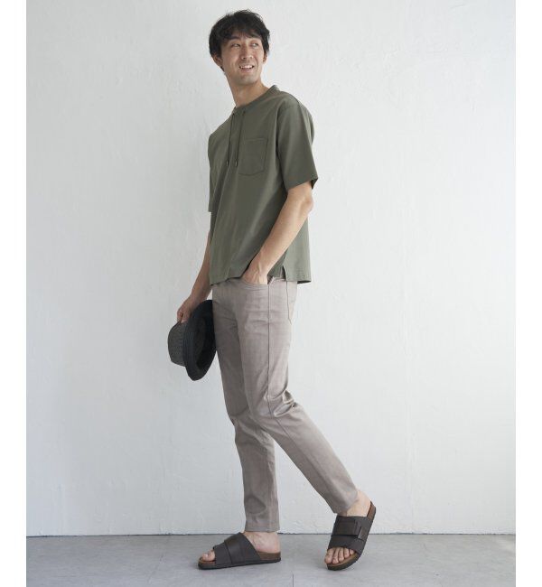 ikka「冷感ルーイカラー5分袖ポケT」|Tシャツ・カットソー|