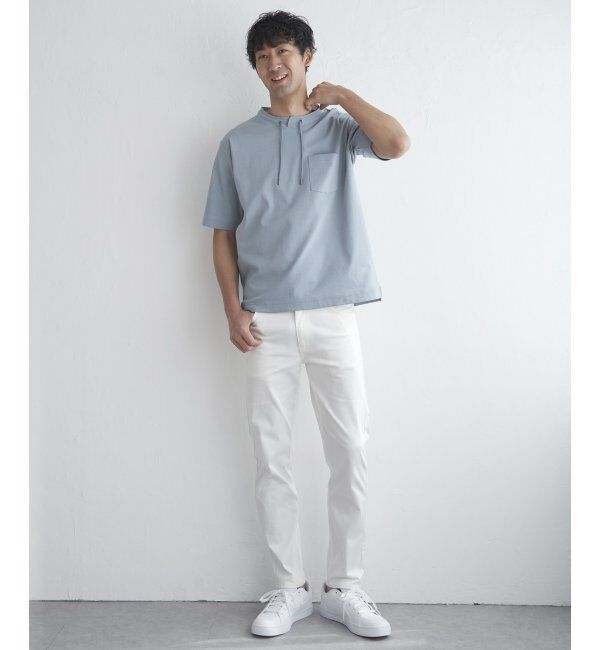 ikka「冷感ルーイカラー5分袖ポケT」|Tシャツ・カットソー|