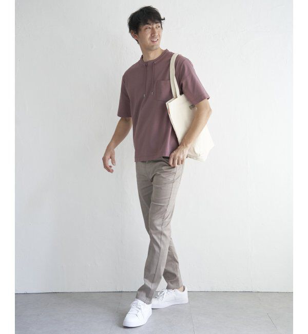 ikka「冷感ルーイカラー5分袖ポケT」|Tシャツ・カットソー|