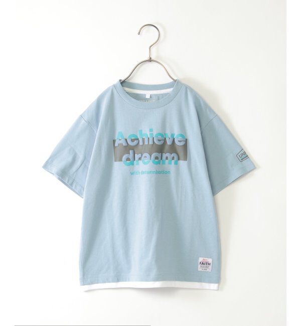 ikka kids「裾レイヤープリントアソートTシャツ 2（120~160cm）」|Tシャツ・カットソー|サックスブルー