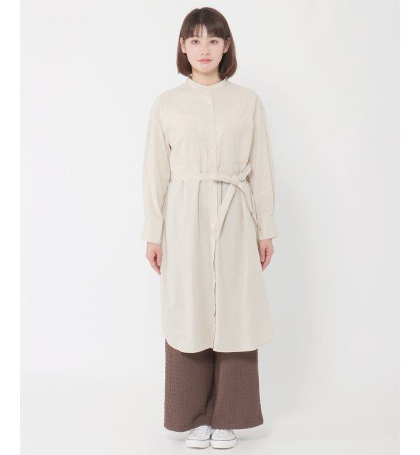 Lbc with Life「お手入れ簡単リネンシャツワンピ」|ワンピース|
