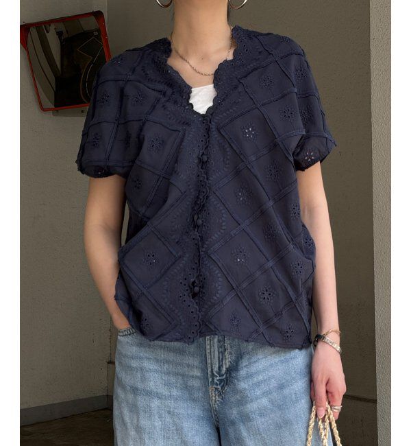 Lbc with Life「フリンジスカラップレースカーデＢＬ」|シャツ・ブラウス|