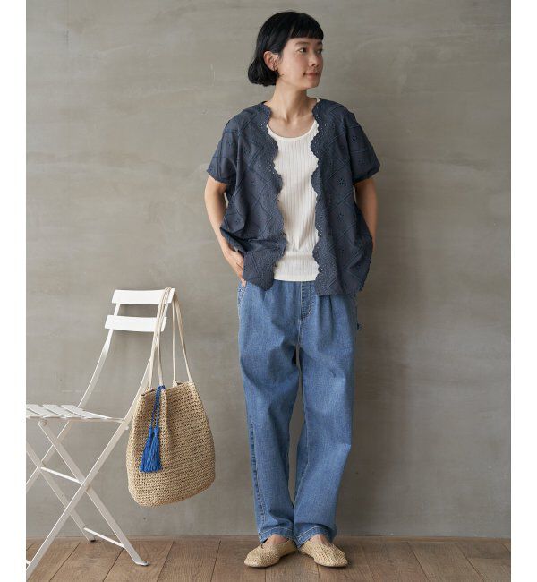 Lbc with Life「フリンジスカラップレースカーデＢＬ」|シャツ・ブラウス|