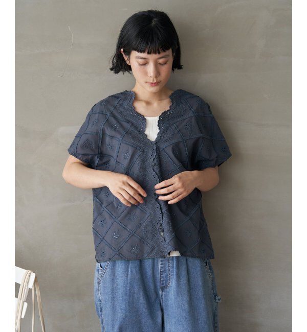 Lbc with Life「フリンジスカラップレースカーデＢＬ」|シャツ・ブラウス|