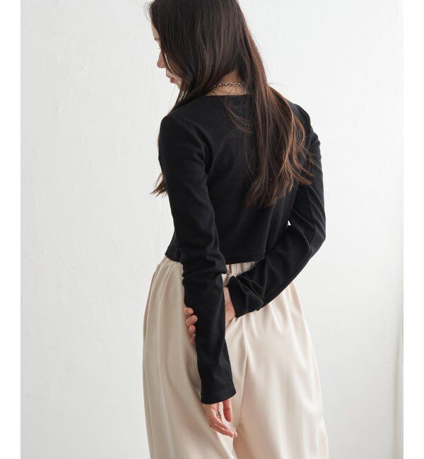 VENCE share style「テレコハーフジップクロップドプルオーバー」|Tシャツ・カットソー|