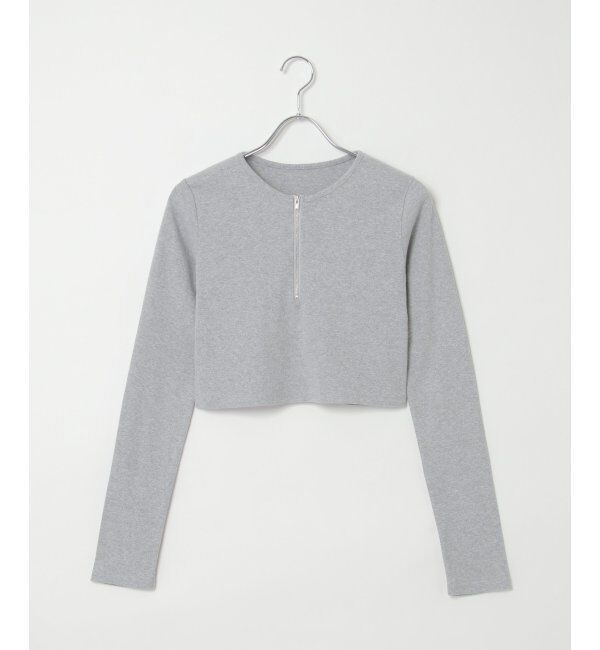 VENCE share style「テレコハーフジップクロップドプルオーバー」|Tシャツ・カットソー|