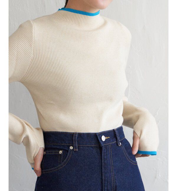 VENCE share style「ハイゲージリブ配色プルオーバー」|ニット・セーター|