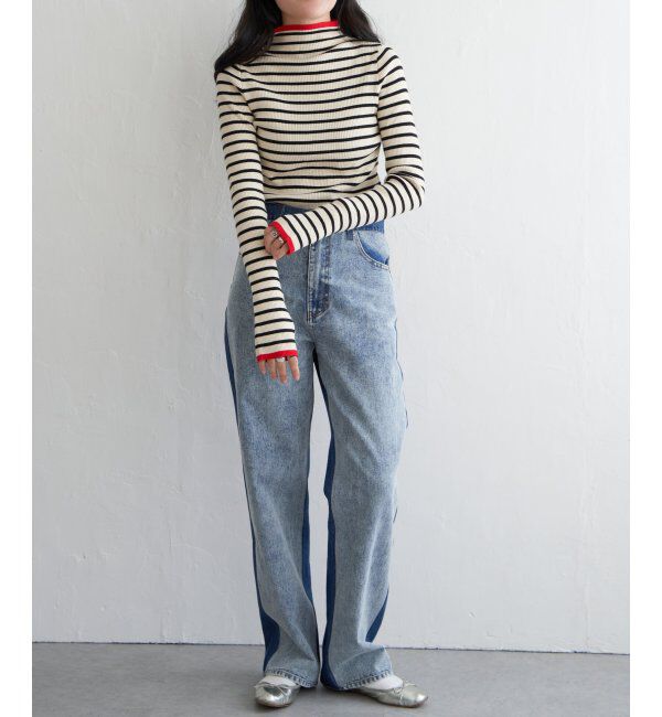 VENCE share style「ハイゲージリブ配色プルオーバー」|ニット・セーター|