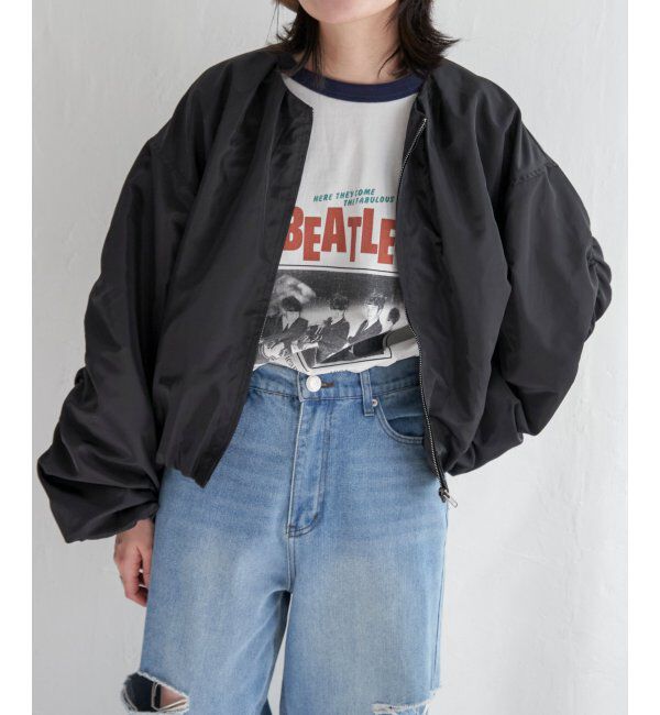 VENCE share style「袖ギャザーブルゾン」|ブルゾン・スタジャン|