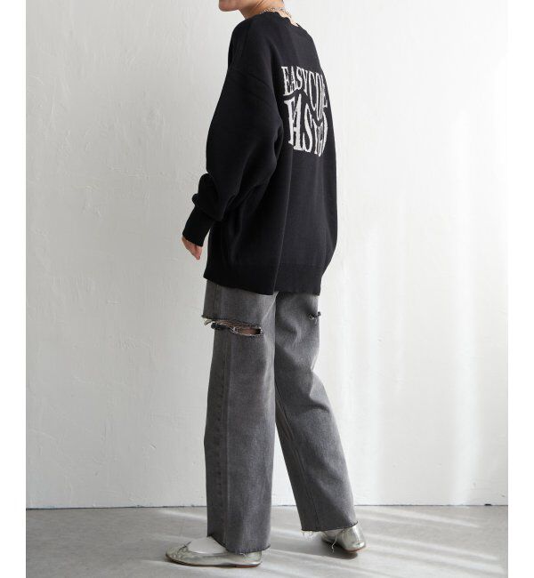 VENCE share style「綿アクリルジャガードロゴプルオーバー」|ニット・セーター|