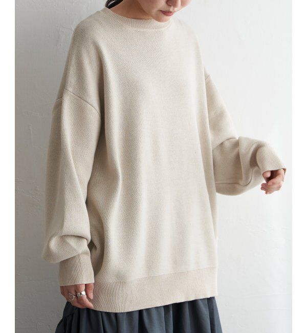 VENCE share style「綿アクリルジャガードロゴプルオーバー」|ニット・セーター|