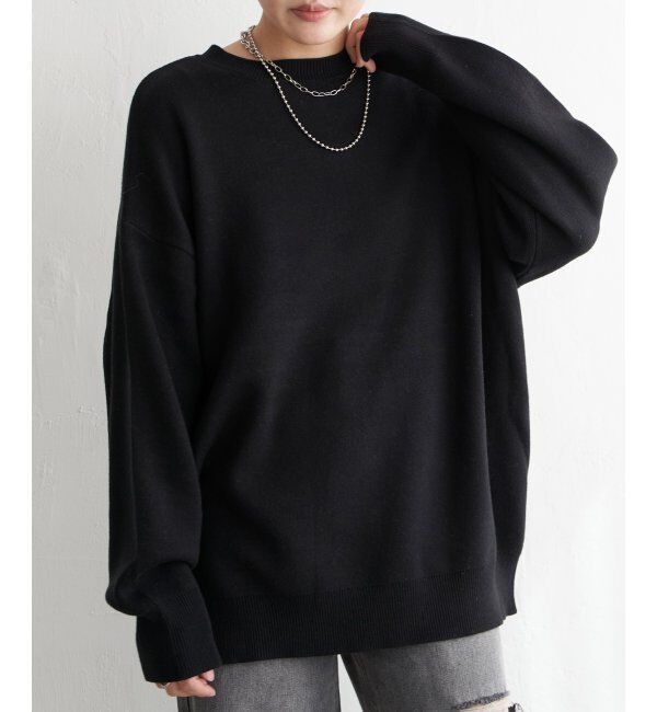 VENCE share style「綿アクリルジャガードロゴプルオーバー」|ニット・セーター|