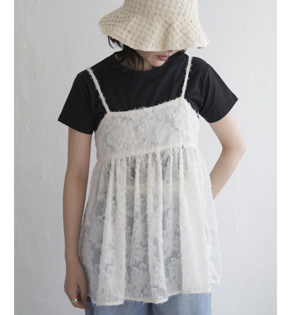 VENCE share style「フリンジジャガードキャミソール」|タンクトップ|