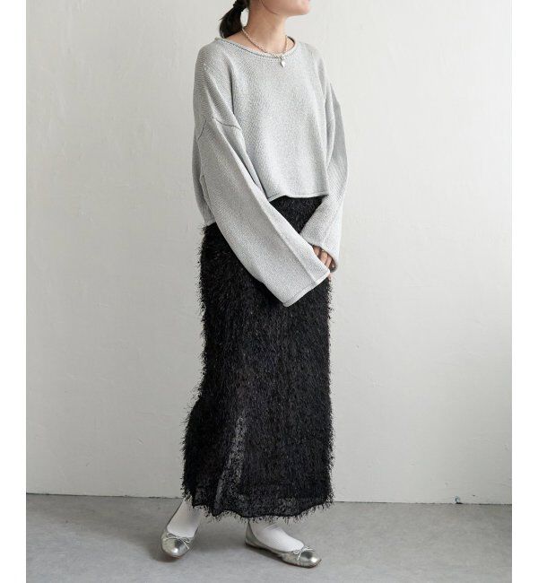 VENCE share style「ラメリリーヤーンショートトップス」|ニット・セーター|