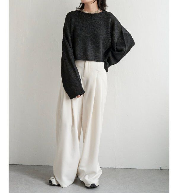 VENCE share style「ラメリリーヤーンショートトップス」|ニット・セーター|