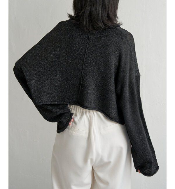 VENCE share style「ラメリリーヤーンショートトップス」|ニット・セーター|ブラック