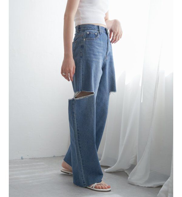 VENCE share style「ダメージデニム」|デニム|