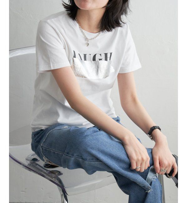 VENCE share style「ロゴ箔プリントコンパクトTシャツ」|Tシャツ・カットソー|