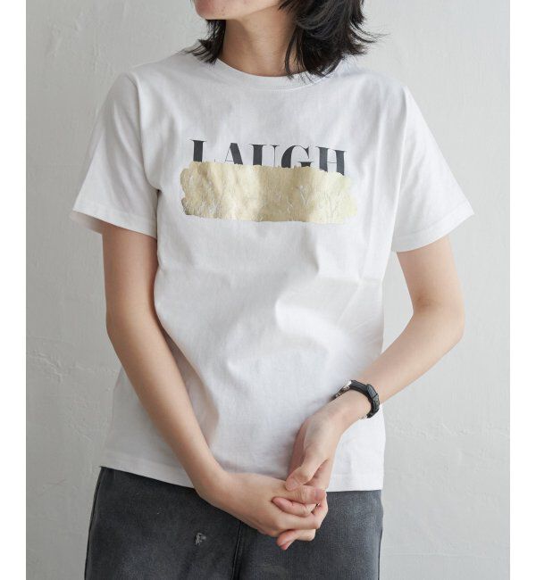 VENCE share style「ロゴ箔プリントコンパクトTシャツ」|Tシャツ・カットソー|ゴールド