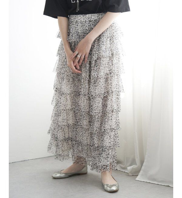 VENCE share style「ダルメシアン柄ティアードスカート」|スカート|