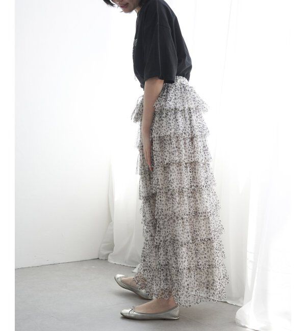 VENCE share style「ダルメシアン柄ティアードスカート」|スカート|