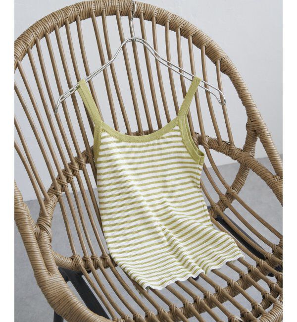 VENCE share style「ボーダー配色キャミソール」|タンクトップ|グリーン
