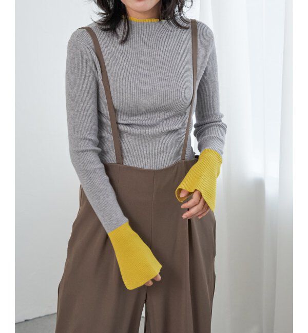 VENCE share style「配色スリット袖ハイネックニット」|タンクトップ|