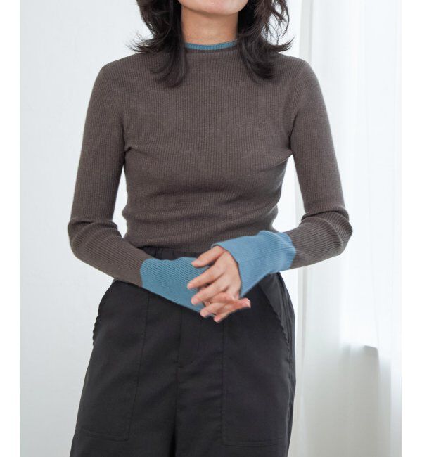 VENCE share style「配色スリット袖ハイネックニット」|タンクトップ|