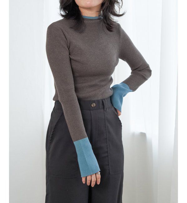 VENCE share style「配色スリット袖ハイネックニット」|タンクトップ|