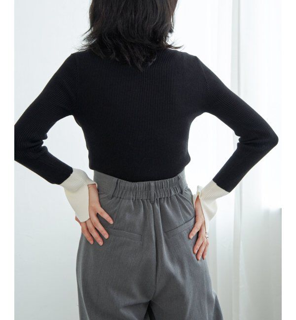 VENCE share style「配色スリット袖ハイネックニット」|タンクトップ|