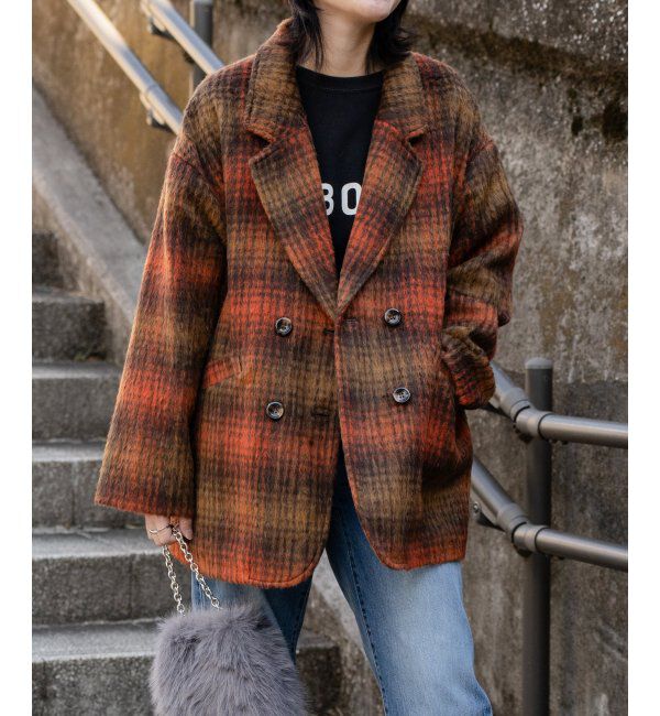 VENCE share style「チェックミドル丈ジャケット」|その他|