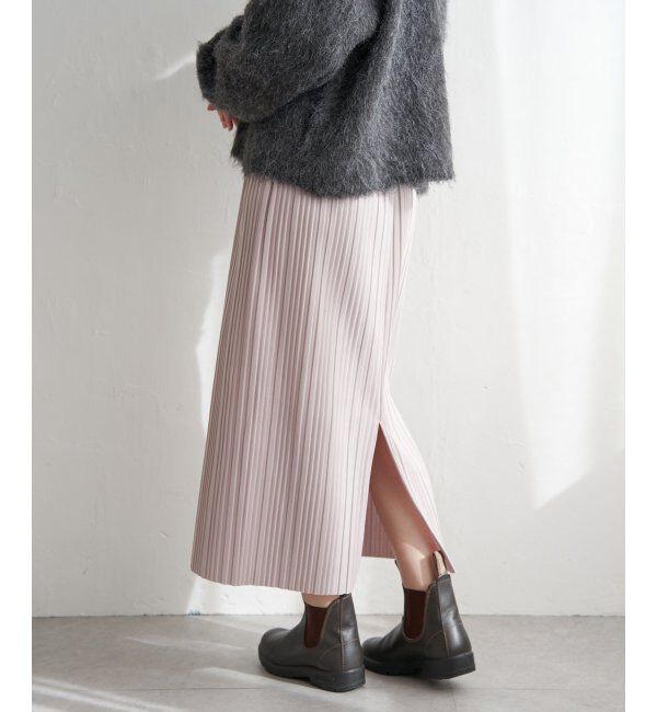 VENCE share style「セルフカット裏起毛プリーツスカート」|スカート|グレージュ