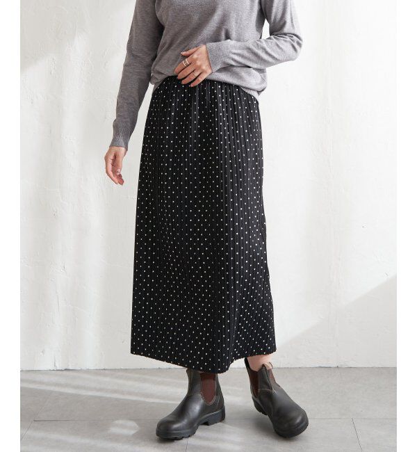 VENCE share style「セルフカット裏起毛プリーツスカート」|スカート|ドット